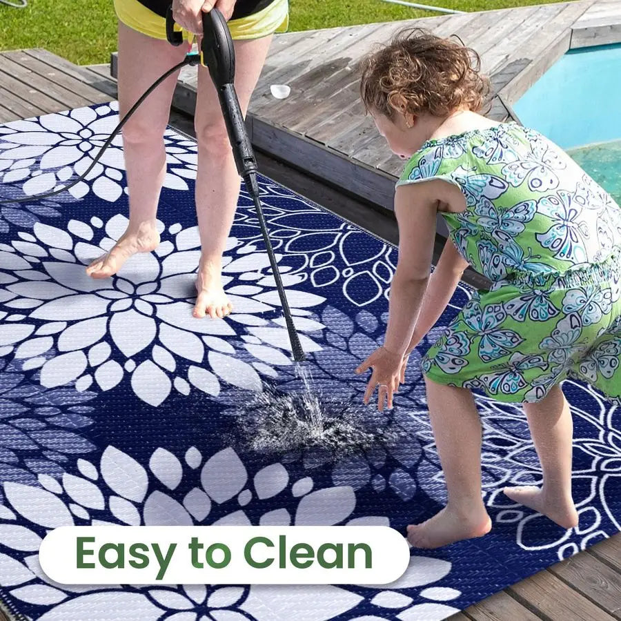 Outdoor Waterproof Plastic Straw Rug Reversible Patio Mat