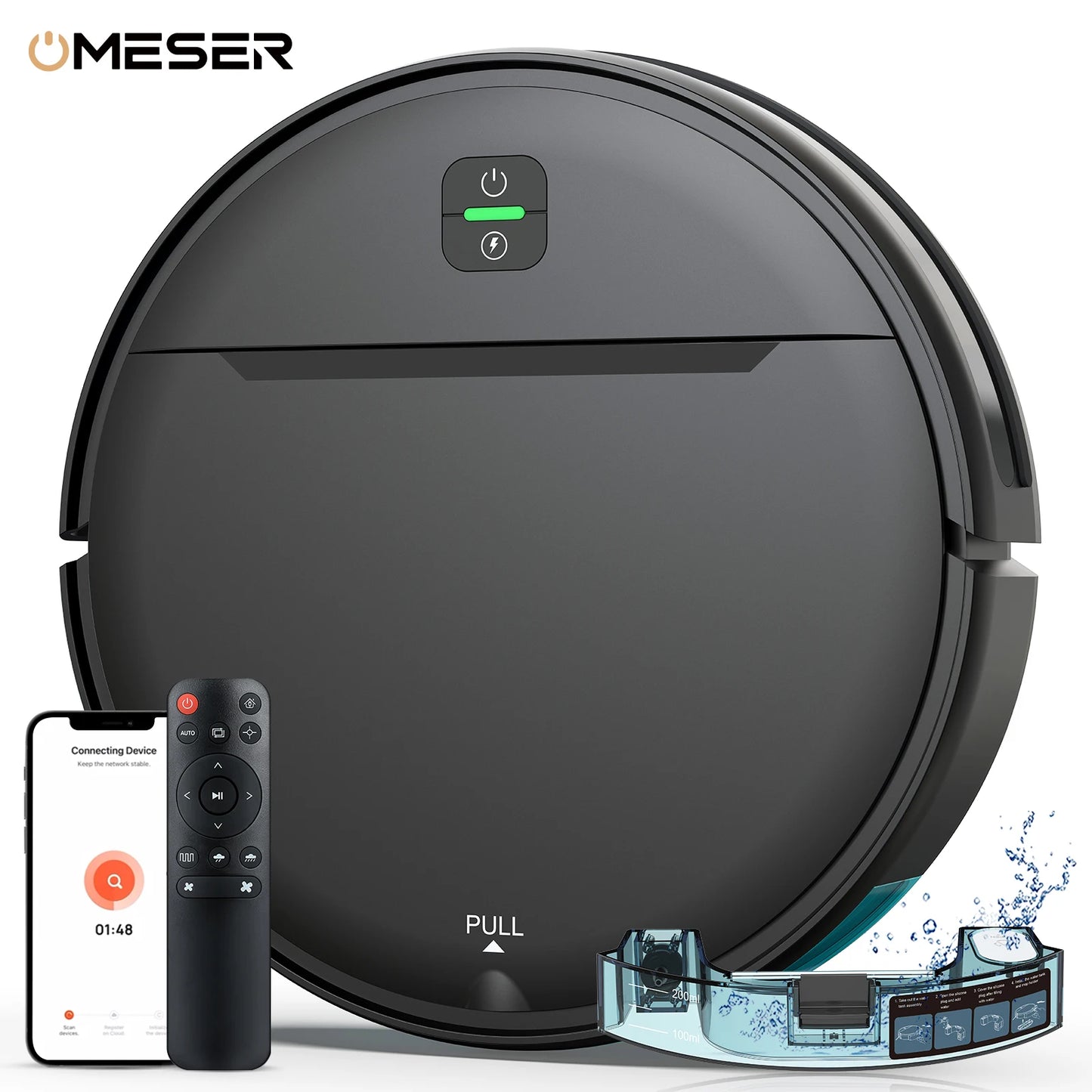 Omeser BR181 Robotic Vacuum Cleaner With 2 In 1 Mop