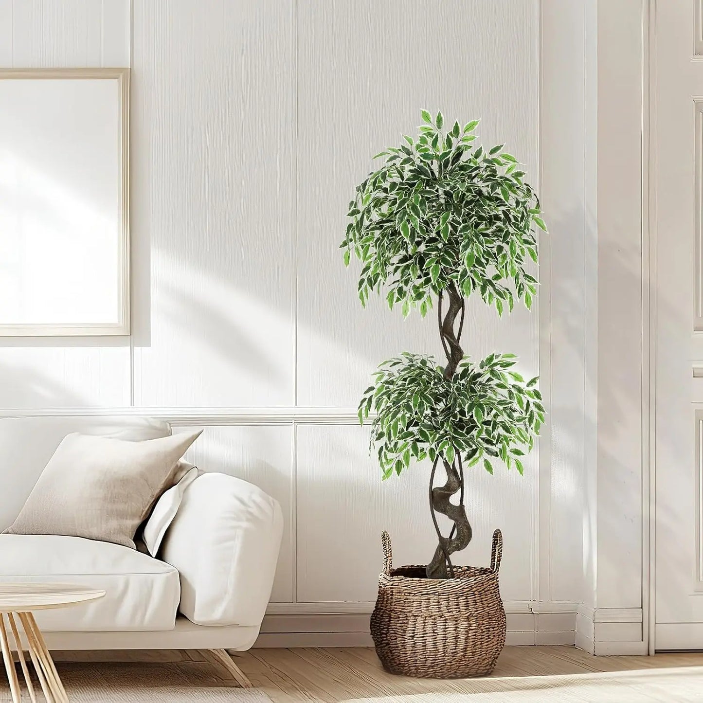HiMISS Artificial Ficus Tree Indoor Outdoor Faux Plant Pot