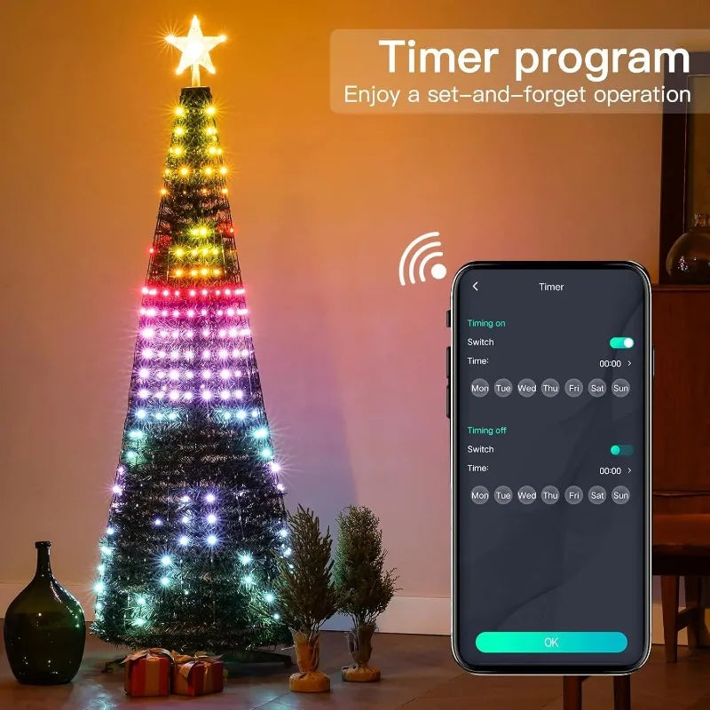 MIMIRGBC Christmas Tree Lights 400 LEDs With Star