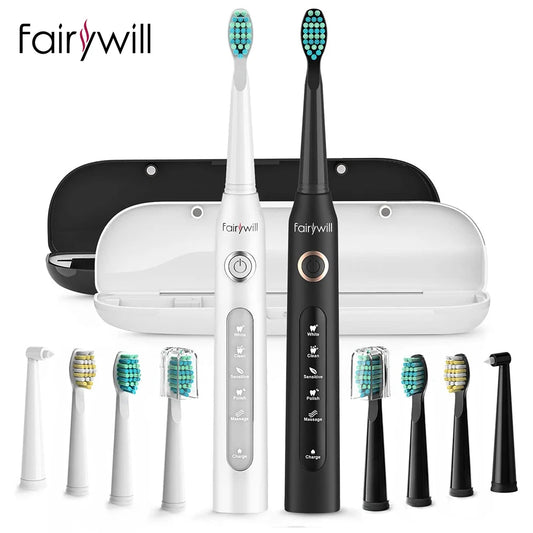 Fairywill FW-D7 Sonic Electric Toothbrush Set With USB Charging Case
