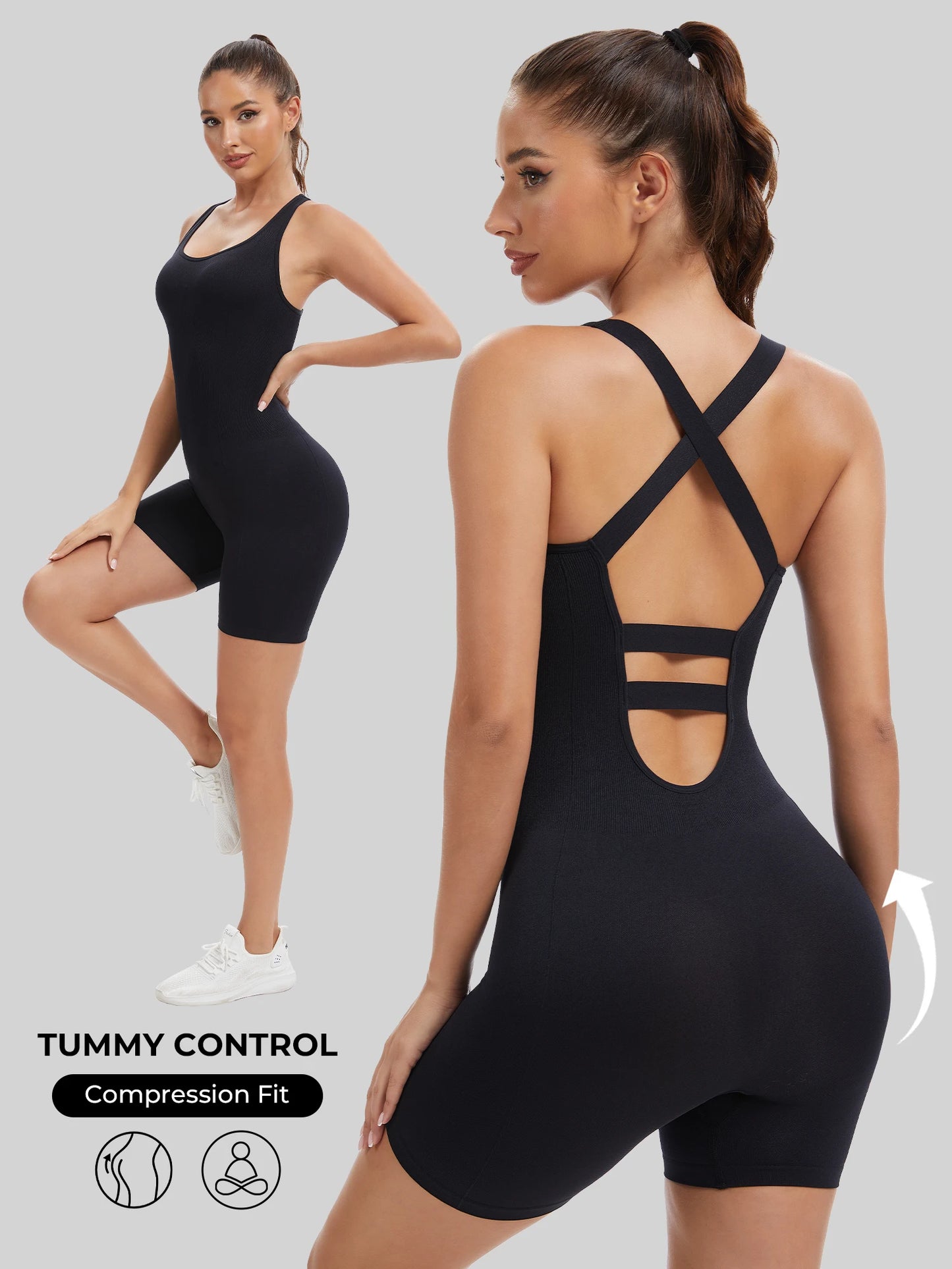Knit Booty Lifting Bodysuit For Running Yoga And Pilates Gear